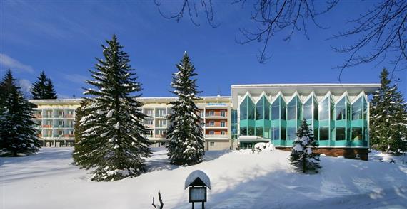 Hotel Montana er smukt beliggende med udsigt ud over Spindleruv Mlyn, med kun 400 meter til Medvedin skiområdet og den danske skiskole. Hotellet er renoveret indenfor de senere år og byder på bekvem overnatning, i smukke omgivelser. Hotellet har 69 værelser, alle med eget bad/toilet, fjernsyn og tel