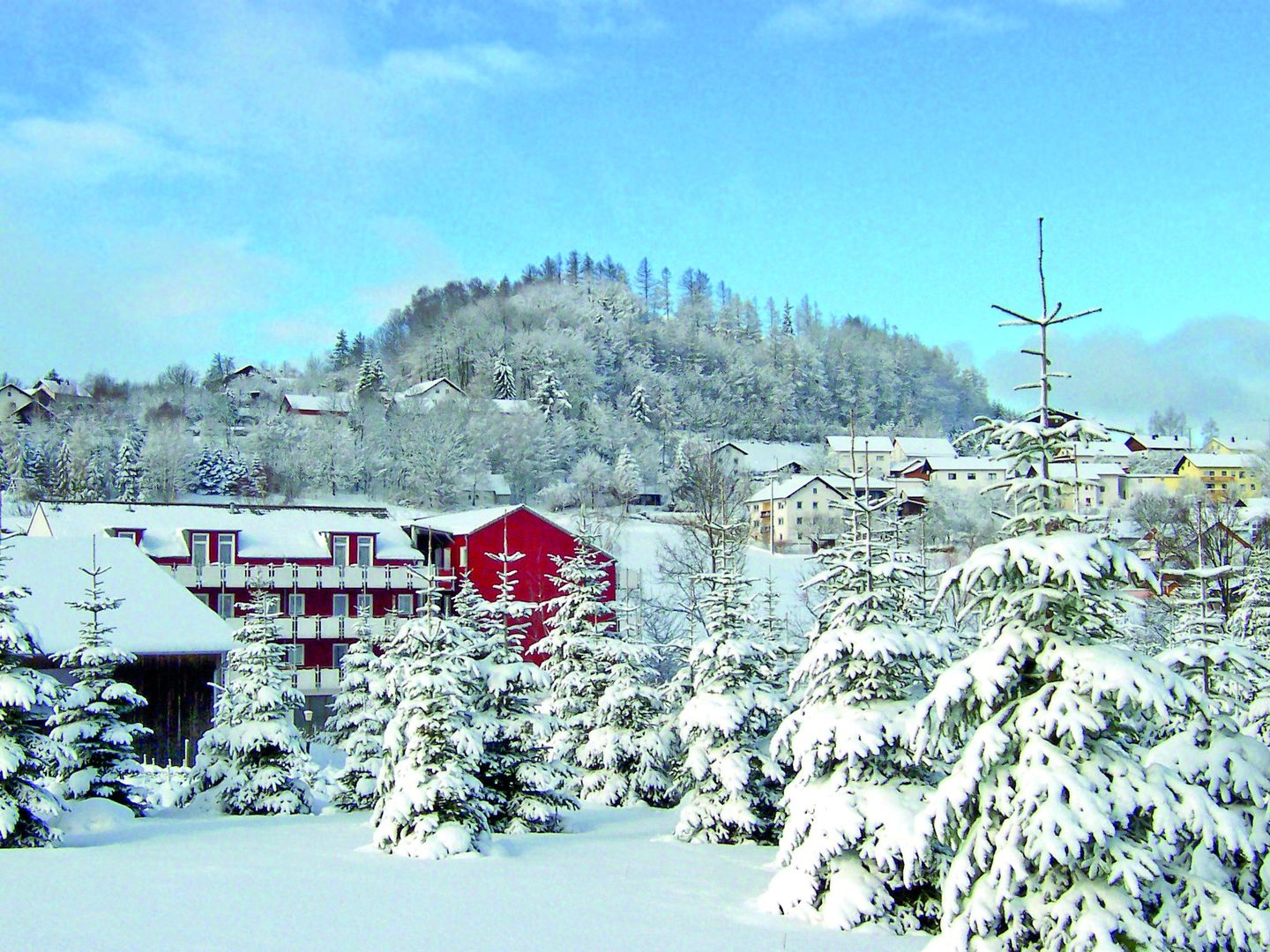 Beliggenhed Det familievenlige hotel Familienhotel Reiterhof Runding ligger ca. 300 m fra centrum af Runding. Skiområdet kan nås via bjergbanen "Hohenbogenbahn" (ca. 27 km fra indkvarteringen). Det nærmeste stoppested med adgang til offentlig transport finder man omkring 400 m væk, og til banegården Chamerau er der ca. 4,5 km. De nærmeste indkøbsmuligheder nås efter ca. 400 m. Faciliteter Indkvarteringen har reception, receptionsområde og hotellets egen restaurant. Gæsterne tilbydes adgang til Wi-Fi i receptionen og i foyeren. Der er også en terrasse. Der er parkeringspladser - hvis ledig. Wellness I wellnessområdet er der svømmehal og sauna. Børn Legerummet byder de yngste gæster alderssvarende underholdning. Indkvarteringen tilbyder desuden en kærlig børnepasning af børn på 3 - 11 år (man-fre, 3 timer pr. dag) - der tages forbehold for ændringer og indskrænkninger i ydelserne samt gyldighedsperioder, se info på indkvarteringen. Der er tremmesenge mod betaling (på forespørgsel/hvis ledig). Der tages forbehold for ændringer af åbningstider og gyldighedsperioder. Underholdning Hvad angår fritidsaktiviteter på logiet tilbydes gæsterne billard. Indkvarteringen tilbyder desuden forskellige sportstilbud som badminton og bordtennis. Forplejning All Inclusive light består af en righoldig morgenmadsbuffet (kl. 08.00-10.00). Til frokost (kl. 12.00-13.00) er der en snackbod. Om eftermiddagen (kl. 15.00-16.00) er der kaffe & kage, og hertil tilbydes også bagværk samt te. Om aftenen (kl. 17.30-19.30) kan man selv sammensætte sit måltid ved stedets buffet. Alkoholfrie drikkevarer (kl. 12.00-21.00) og alkoholiske drikkevarer (kl. 16.00-21.00) såsom øl og husets vin er inkluderet.